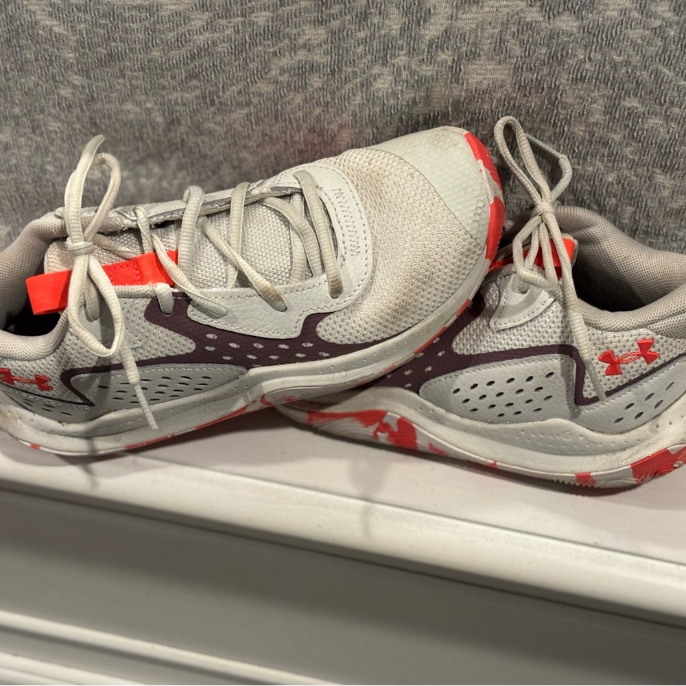 Under Armour White and Red Sneakers